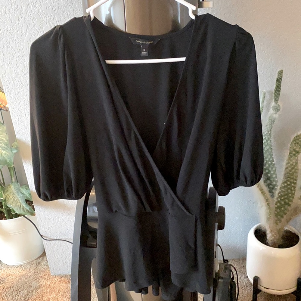 Black Wrap Blouse | New | Banana Republic